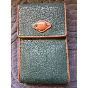 Vintage Esprit Wristlet Trifold Clutch Wallet Green Brown Faux Leather